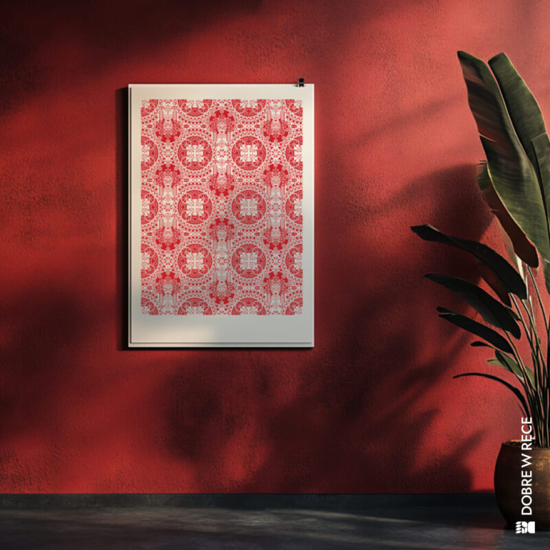 Plakat "Dola" – czerwony pattern - obrazek 2